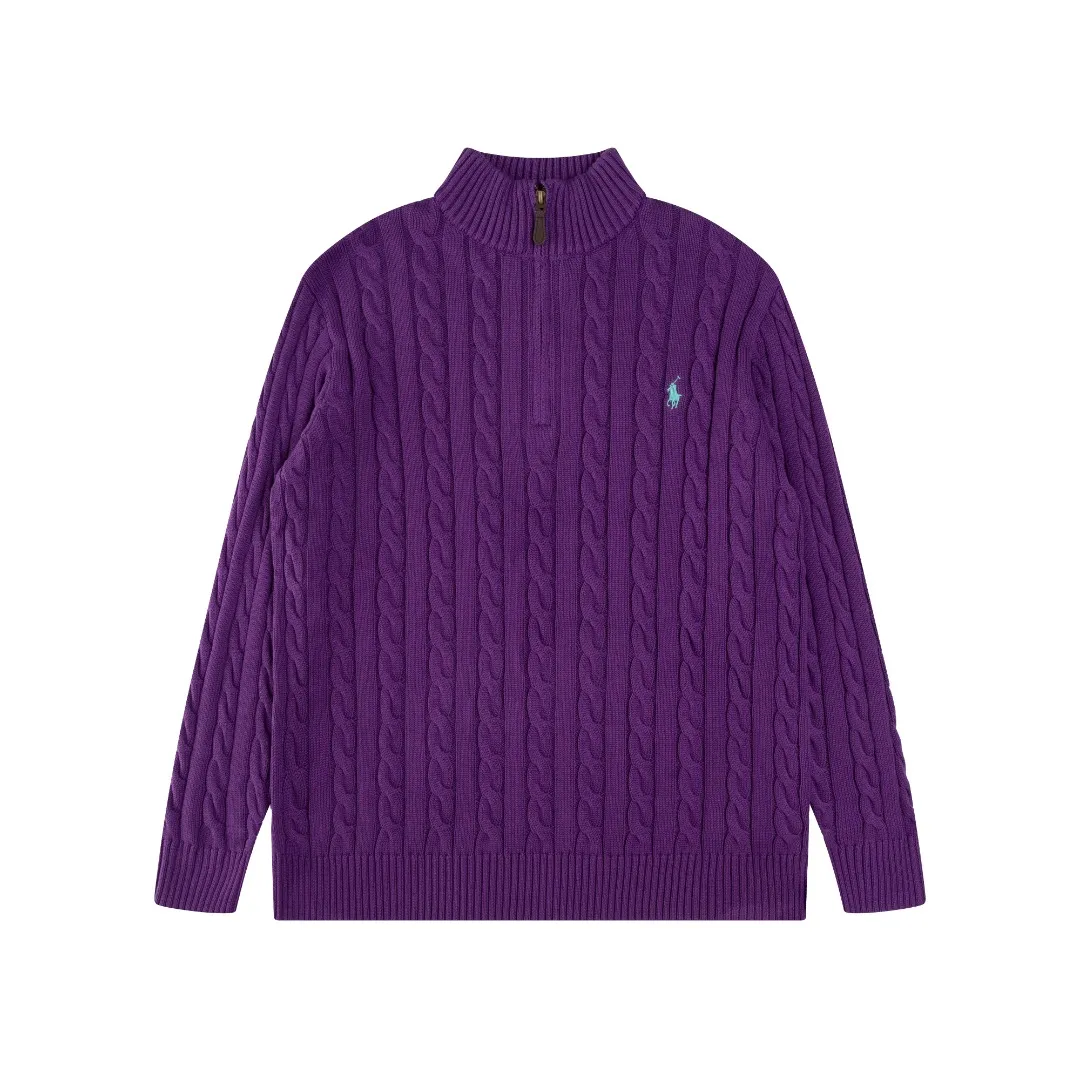 P236 #R92 RALPH LAUREN Ralph Lauren fifteen colors classic small label embroidery logo turtleneck pullover half-zip knitted cable sweater with high-density LOGO embroidery on the chest and original customized tag accessories. Made of pure cotton yarn, pure cotton is skin-friendly and comfortable, small label war horse embroidered twist turtleneck sweater 🐎 high quality, follow the blogger to learn how to wear it! Let’s buy a Ralph Lauren cable sweater. It’s a super hard-to-find series after it became popular. It’s hard to find one on the official website. It’s simple and practical to wear, with a lazy and loose feel. The thickened fabric has more texture, feels soft and delicate, and has a loose fit. Whether worn alone or layered, you can wear different styles of fashion with just one piece!   Size：XS S M L